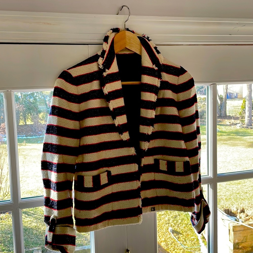 Beautiful textured JCrew Collection blazer. Hip length. Worn once!